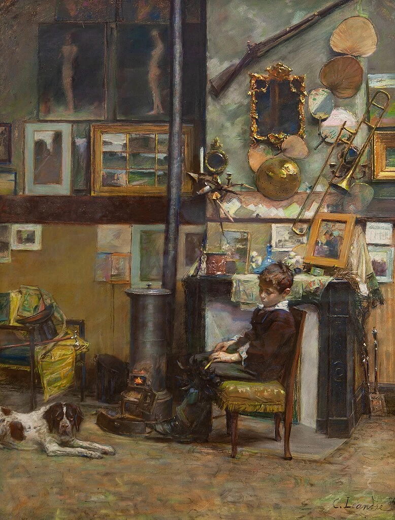 Charles Léandre - Interno dello studio